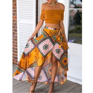 ⭐️HOST PICK⭐️😻Womens Boho Monogram Wrap Skirt😻